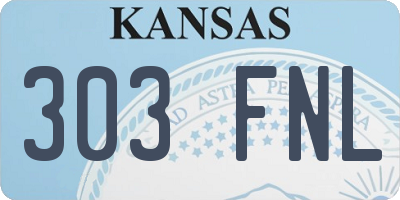 KS license plate 303FNL