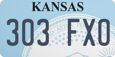 KS license plate 303FXO