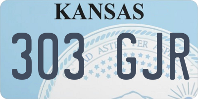 KS license plate 303GJR