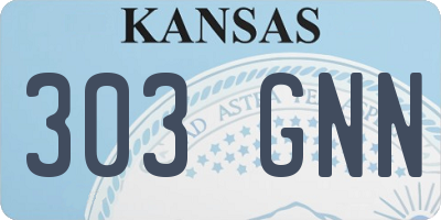 KS license plate 303GNN