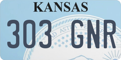 KS license plate 303GNR