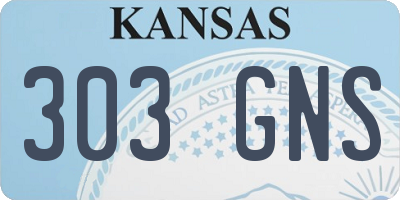 KS license plate 303GNS