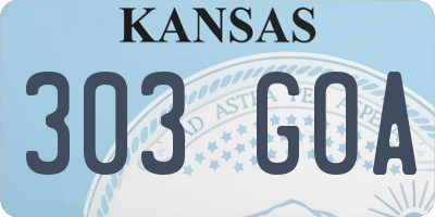 KS license plate 303GOA