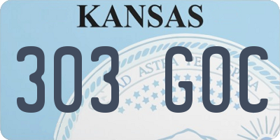 KS license plate 303GOC