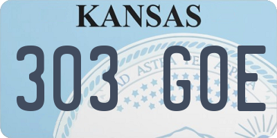 KS license plate 303GOE