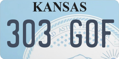 KS license plate 303GOF