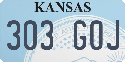 KS license plate 303GOJ