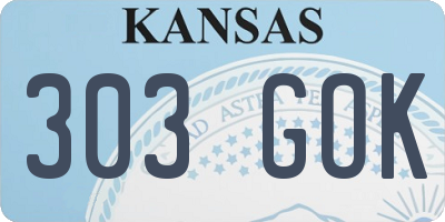 KS license plate 303GOK