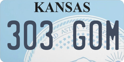 KS license plate 303GOM