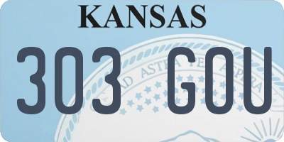KS license plate 303GOU