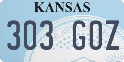 KS license plate 303GOZ