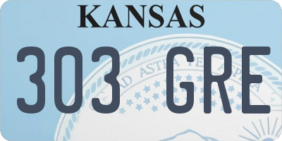 KS license plate 303GRE