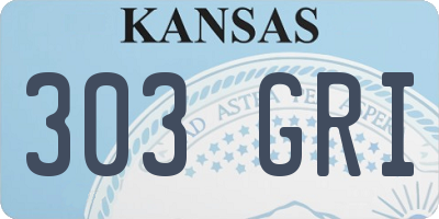 KS license plate 303GRI