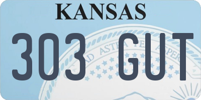 KS license plate 303GUT