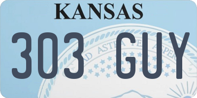 KS license plate 303GUY
