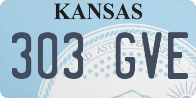 KS license plate 303GVE