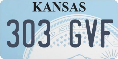 KS license plate 303GVF