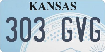 KS license plate 303GVG