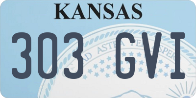 KS license plate 303GVI