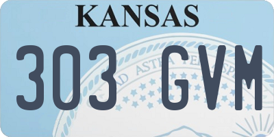 KS license plate 303GVM