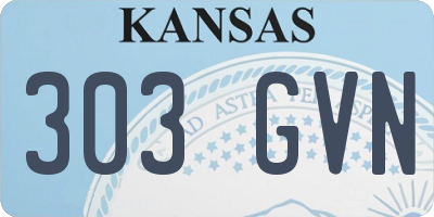 KS license plate 303GVN