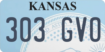 KS license plate 303GVO