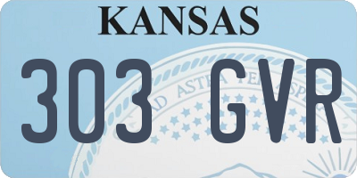 KS license plate 303GVR