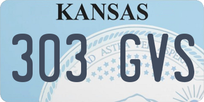 KS license plate 303GVS