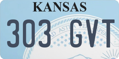 KS license plate 303GVT