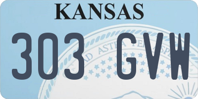 KS license plate 303GVW