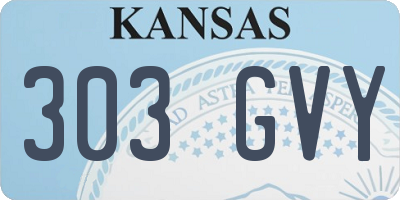 KS license plate 303GVY