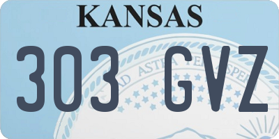 KS license plate 303GVZ