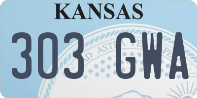 KS license plate 303GWA