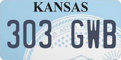 KS license plate 303GWB