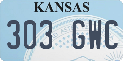 KS license plate 303GWC