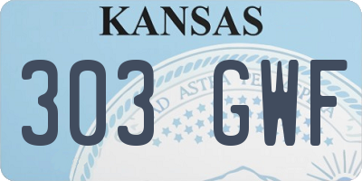 KS license plate 303GWF