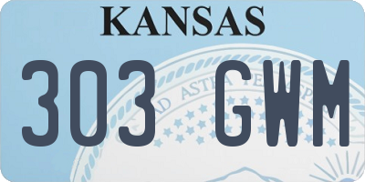 KS license plate 303GWM