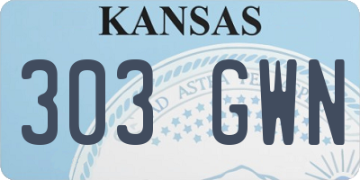 KS license plate 303GWN