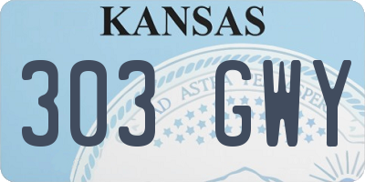 KS license plate 303GWY