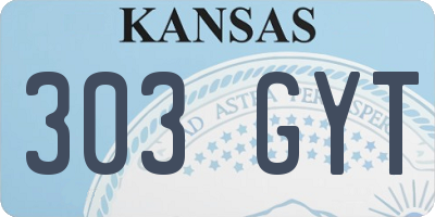 KS license plate 303GYT