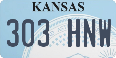 KS license plate 303HNW