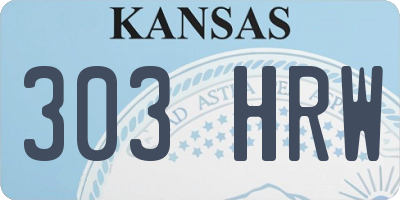 KS license plate 303HRW
