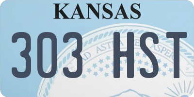 KS license plate 303HST