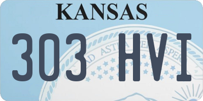 KS license plate 303HVI