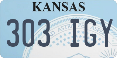 KS license plate 303IGY