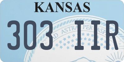 KS license plate 303IIR