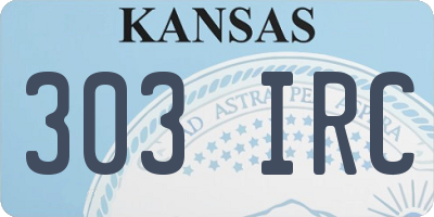KS license plate 303IRC