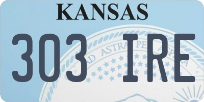 KS license plate 303IRE
