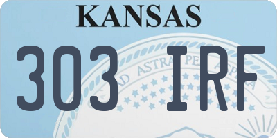 KS license plate 303IRF