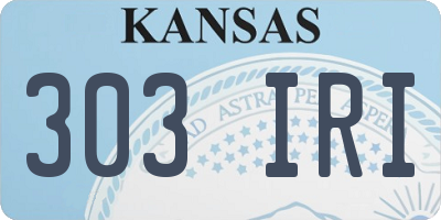 KS license plate 303IRI